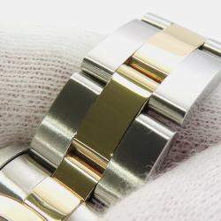 Pre Owned ساعة يد نسائية رولكس ديت جست 69163 أوتوماتيك ذهب أصفر عيار 18 وستالنس ستيل سوداء 26 مم