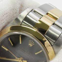 Pre Owned ساعة يد نسائية رولكس ديت جست 69163 أوتوماتيك ذهب أصفر عيار 18 وستالنس ستيل سوداء 26 مم