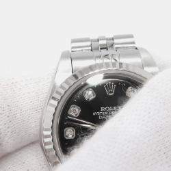 مملوكة مسبقًا Rolex Datejust 79174 Automatic Black 18k White Gold Stainless Steel Women's Wristwatch 26 mm