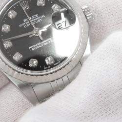 مملوكة مسبقًا Rolex Datejust 79174 Automatic Black 18k White Gold Stainless Steel Women's Wristwatch 26 mm