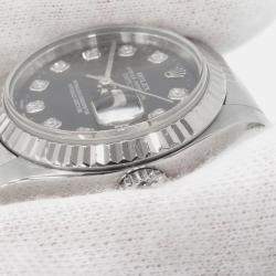 مملوكة مسبقًا Rolex Datejust 79174 Automatic Black 18k White Gold Stainless Steel Women's Wristwatch 26 mm