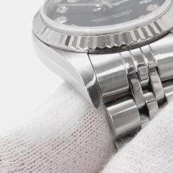 مملوكة مسبقًا Rolex Datejust 79174 Automatic Black 18k White Gold Stainless Steel Women's Wristwatch 26 mm