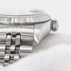 مملوكة مسبقًا Rolex Datejust 79174 Automatic Black 18k White Gold Stainless Steel Women's Wristwatch 26 mm