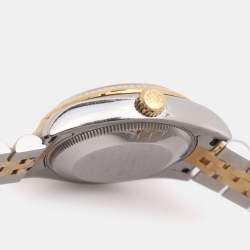 مملوكة مسبقًا Rolex Datejust 178273 Black Mother Of Pearl Diamond 18K Yellow Gold Stainless Steel Women's Wristwatch 31 mm