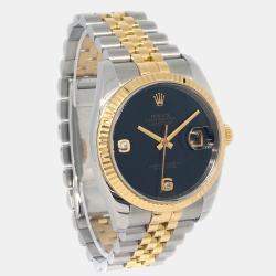 Pre Owned Rolex Datejust 116233 Automatic Silver 18k Yellow Gold Stainless Steel Women's Wristwatch 36 mm