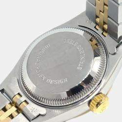 Pre Owned ساعة يد نسائية رولكس ديت جست 69173 أوتوماتيك ستانلس ستيل وذهب أصفر عيار 18 شامبين 26 مم