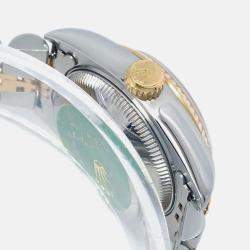 Pre Owned Rolex Champagne 18k Yellow Gold Stainless Steel Datejust 69173 Automatic Women's Wristwatch 26 mm