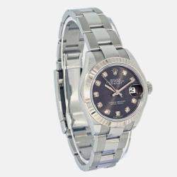 مملوكة مسبقًا ساعة يد نسائية رولكس ديتجاست 279174 أوتوماتيك أسود ستانلس ستيل 28 مم