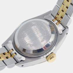 Pre Owned ساعة يد نسائية رولكس أوتوماتيك دايتجست 69173 ستانلس ستيل وذهب أصفر عيار 18 26 مم