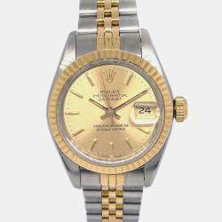 مملوكة مسبقًا ساعة يد نسائية رولكس أوتوماتيك دايتجست 69173 ستانلس ستيل وذهب أصفر عيار 18 26 مم