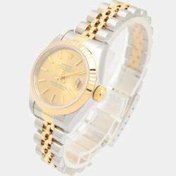 مملوكة مسبقًا ساعة يد نسائية رولكس ديتجاست 69173 أوتوماتيك شامبين ذهب أصفر عيار 18 وستيل 26 مم