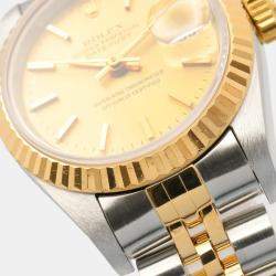 مملوكة مسبقًا ساعة يد نسائية رولكس ديتجاست 69173 أوتوماتيك شامبين ذهب أصفر عيار 18 وستيل 26 مم