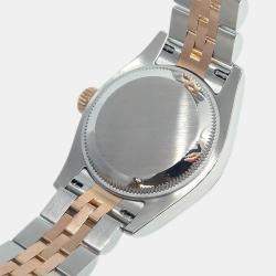 Pre Owned Rolex Datejust 179171 Automatic Pink 18k Rose Gold Diamond Stainless Steel Women's Wristwatch 26 mm