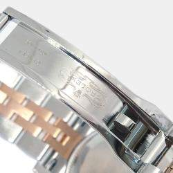 Pre Owned Rolex Datejust 179171 Automatic Pink 18k Rose Gold Diamond Stainless Steel Women's Wristwatch 26 mm