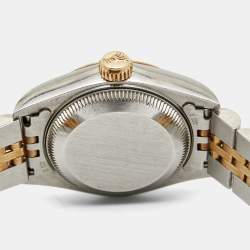 مملوكة مسبقًا ساعة يد نسائية رولكس ديت جست 69173 ستانلس ستيل وذهب أصفر عيار 18 شامبين 26 مم