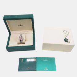 Pre Owned ساعة يد نسائية رولكس دايتجست 279174 أوتوماتيك ستانلس ستيل وذهب أبيض عيار 18 وردي 28 مم