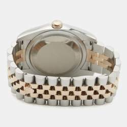 Pre Owned Rolex Datejust 116231 Brown Mother Of Pearl Dial Diamond 18K Everose Gold Stainless Steel Women's Wristwatch 36 mm