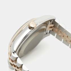 Pre Owned Rolex Datejust 116231 Brown Mother Of Pearl Dial Diamond 18K Everose Gold Stainless Steel Women's Wristwatch 36 mm