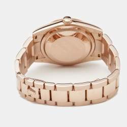 مملوكة مسبقًا Rolex Day-Date 118205F Chocolate Brown Dial 18K Everose Gold Diamond Ruby Women's Wristwatch 36 mm