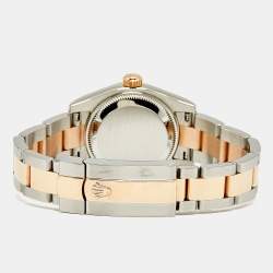 Pre Owned Rolex Datejust 179161 Pink Rose Dial 18K Everose Gold Oystersteel Women's Wristwatch 26 mm