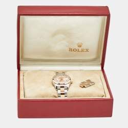 Pre Owned Rolex Datejust 179161 Pink Rose Dial 18K Everose Gold Oystersteel Women's Wristwatch 26 mm