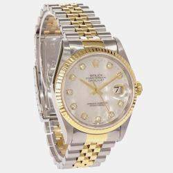 Pre Owned Rolex Datejust 16233G White 18K Yellow Gold, Stainless Steel Automatic Women's Wristwatch 36mm