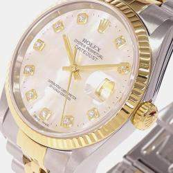 Pre Owned Rolex Datejust 16233G White 18K Yellow Gold, Stainless Steel Automatic Women's Wristwatch 36mm