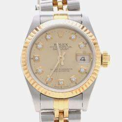Pre Owned Rolex Datejust 69173 Gold 18K Yellow Gold, Stainless Steel, Diamond Automatic Women's Wristwatch 26mm