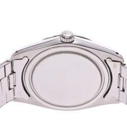 Pre Owned Rolex Silver Stainless Steel Oyster Date Precision 6694 Men's Wristwatch 34MM