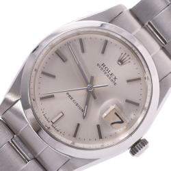 Pre Owned Rolex Silver Stainless Steel Oyster Date Precision 6694 Men's Wristwatch 34MM