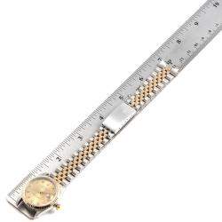 Pre Owned Rolex Champagne Diamonds 18K Yellow Gold And Stainless Steel Datejust 68273 Women's Wristwatch 31 MM