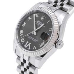 مملوكة مسبقًا Rolex Bronze 18K White Gold Stainless Steel Diamond Datejust 178274 Women's Wristwatch 31 mm