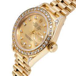 ROLEX, REFERENCE 69158 DATEJUST A LADY'S YELLOW GOLD AND DIAMOND SET  AUTOMATIC WRISTWATCH WITH DATE AND BRACELET, CIRCA 1995, Important Watches, 2020
