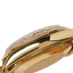 Pre Owned Rolex Champagne 18K Yellow Gold Diamond Datejust 69158 Women's Watch 26 mm
