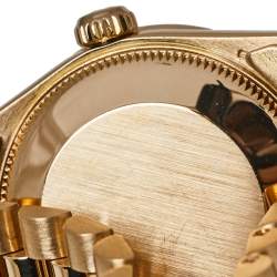 Rolex Black 18K Yellow Gold Diamond Datejust 68278 Women's Wristwatch 31 mm