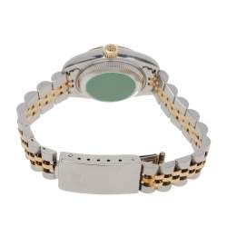 Pre Owned Rolex White 18K Yellow Gold and Stainless Steel Datejust 69173 Women's Wristwatch 26 mm
