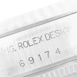 مملوكة مسبقًا Rolex Salmon 18K White Gold Datejust 69174 Women's Wristwatch 26 MM