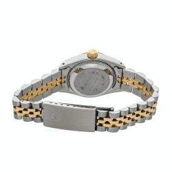 Pre Owned Rolex Champagne 18K Yellow Gold And Stainless Steel Datejust 69173 Women's Wristwatch 26 MM