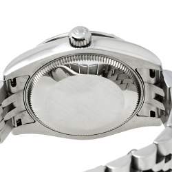 مملوكة مسبقًا Rolex Floral Rhodium 18K White Gold Stainless Steel Diamond Datejust 178344RFJ Women's Wristwatch 31 mm