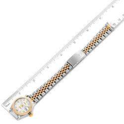 Pre Owned ساعة يد نسائية رولكس ديت جست 79173  ستانلس ستيل وذهب أصفر عيار 18 ألماس فضية 26مم