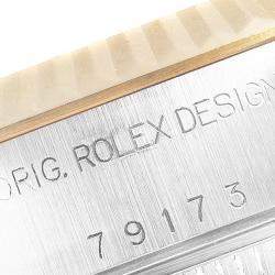 Pre Owned ساعة يد نسائية رولكس ديت جست 79173  ستانلس ستيل وذهب أصفر عيار 18 ألماس فضية 26مم