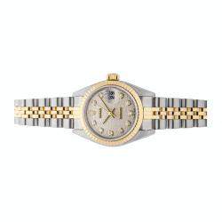 Pre Owned Rolex Silver Diamonds 18K Yellow Gold And Stainless Steel Datejust 79173 Women's Wristwatch 26 MM