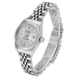 Pre Owned Rolex Silver 18K White Gold And Stainless Steel Datejust 79174 Women's Wristwatch 26 MM
