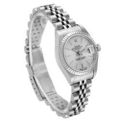 Pre Owned Rolex Silver 18K White Gold And Stainless Steel Datejust 79174 Women's Wristwatch 26 MM