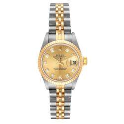Rolex Champagne Diamonds 18K Yellow Gold And Stainless Steel Datejust 79173 Women's Wristwatch 26 MM