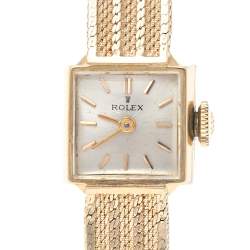 Rolex Champagne 14K Gold Vintage Women's Wristwatch 13 mm