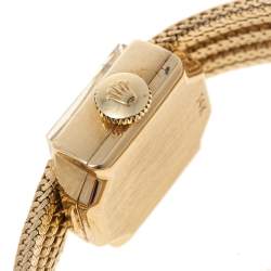 Rolex Champagne 14K Gold Vintage Women's Wristwatch 13 mm