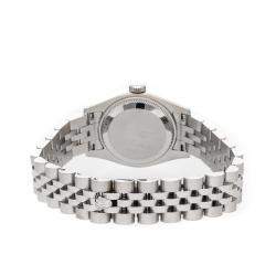 Pre Owned Rolex Black Diamonds 18k White Gold And Stainless Steel Datejust 179174 Women's Wristwatch 26 MM