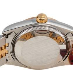 مملوكة مسبقًا Rolex Champagne Diamonds 18K Yellow Gold And Stainless Steel Datejust 68273 Women's Wristwatch 30 MM