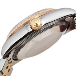 مملوكة مسبقًا Rolex Champagne Diamonds 18K Yellow Gold And Stainless Steel Datejust 68273 Women's Wristwatch 30 MM